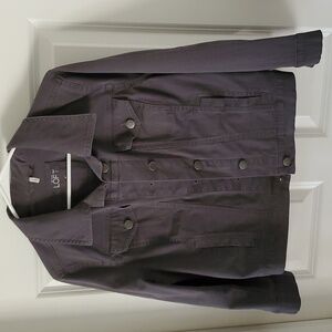 Loft Gray Crop Lightweight Jean Style Jacket Size M